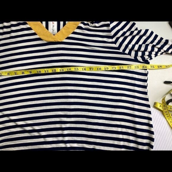 ALISON GRACE, Tunic Top, Blue,White &Gold, 2X - Picture 3 of 10